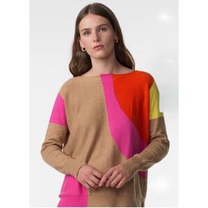 Zaket & Plover Whirlwind Sweater Women's S Soft Cotton Cashmere Colorful Maximal
